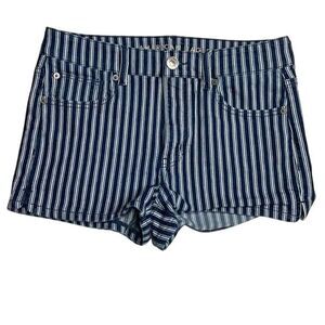American Eagle Hi-rise Shortie Striped Shorts‎ sz 8